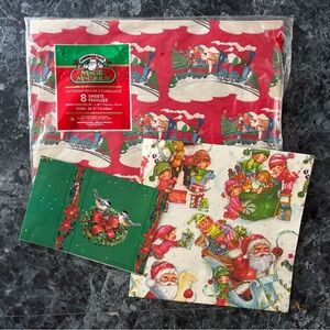 Vintage holiday Gift Wrap - Single Sheets